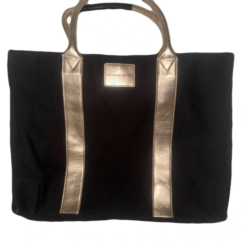 Victoria's Secret Black Gold Tote Bag - Picture 1 of 5